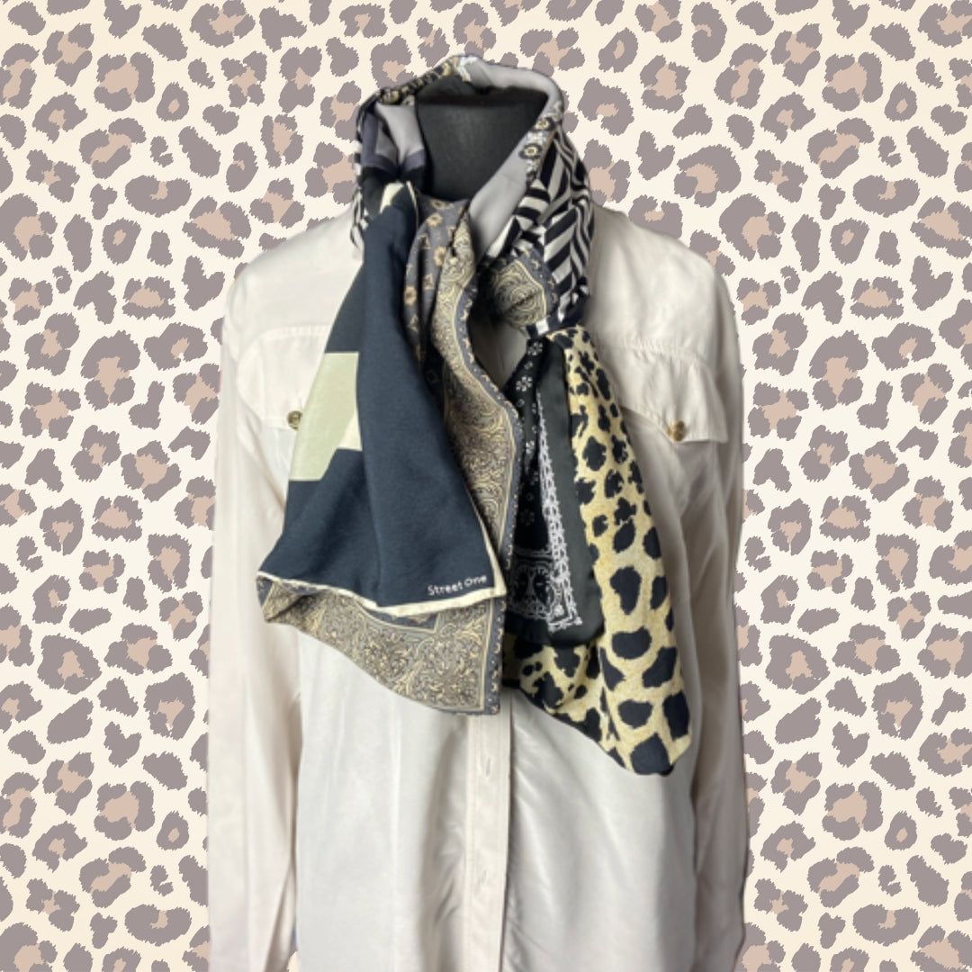 FOULARD RECTANGLE L RESEDA - Série Léopard