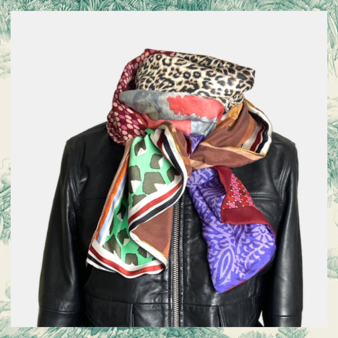 FOULARD RECTANGLE XL JEANINE - Série Léopard