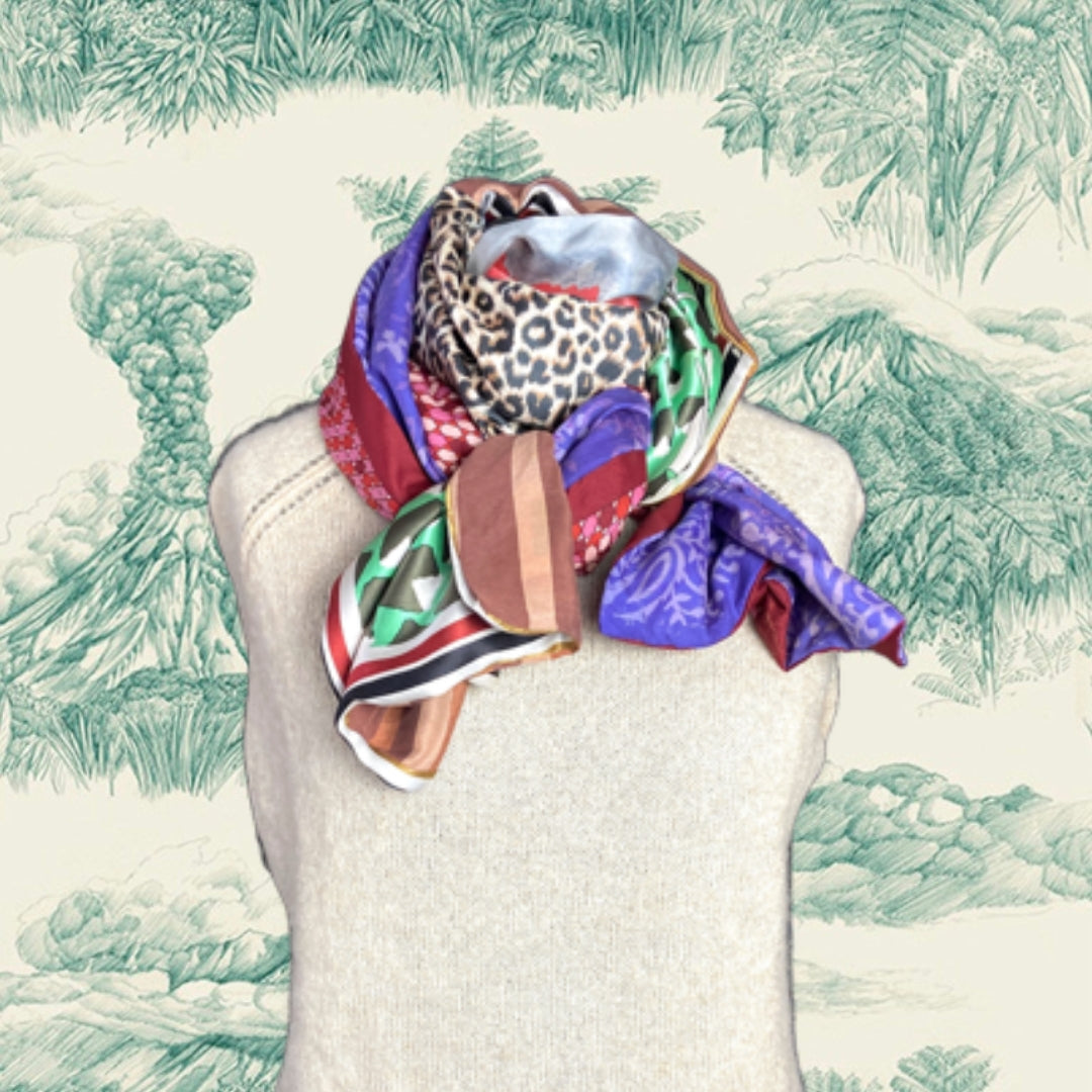 FOULARD RECTANGLE XL JEANINE - Série Léopard