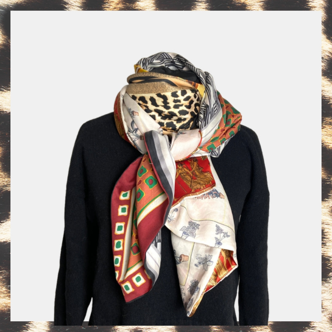 FOULARD RECTANGLE XL LINETTE - Série Léopard