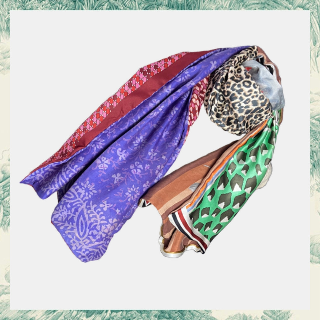 FOULARD RECTANGLE XL JEANINE - Série Léopard